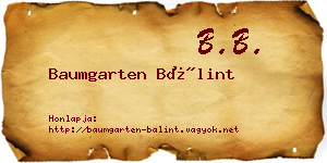 Baumgarten Bálint névjegykártya